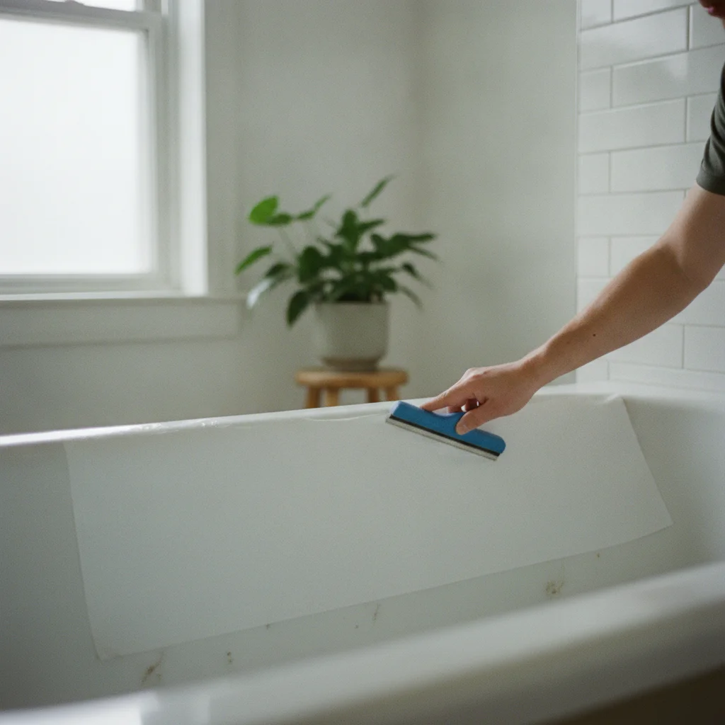 Peut-on poser de l'adhésif sur le fond d'une baignoire
