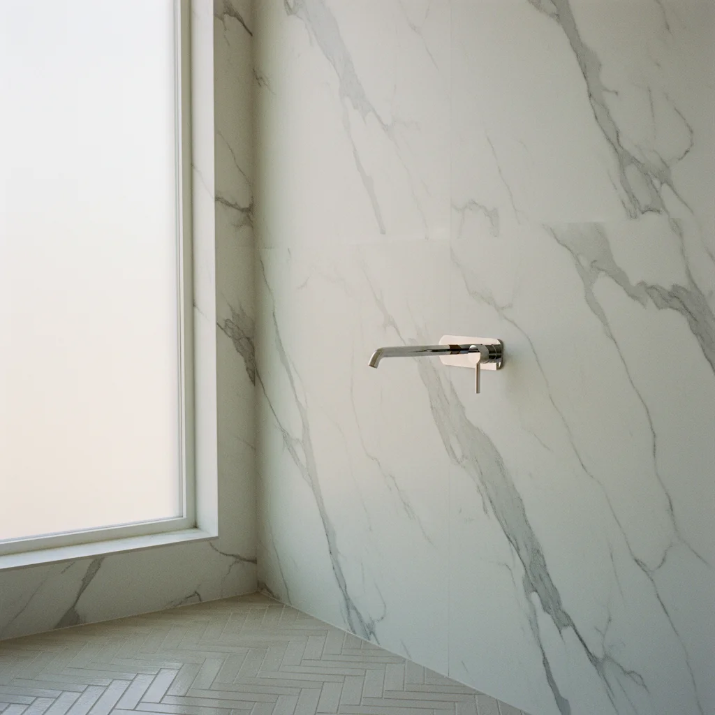 Choisir un film adhésif effet marbre pour salle de bain : critères techniques